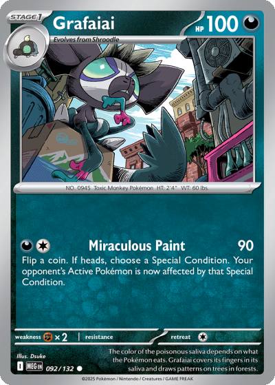 Grafaiai 92/132 Mega Evolution Pokemon card