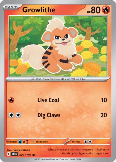Growlithe 27/182 Destined Rivals Pokemon card