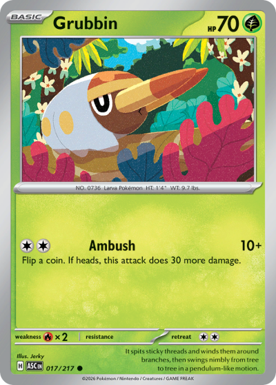 Grubbin 17/217 Ascended Heroes Pokemon card