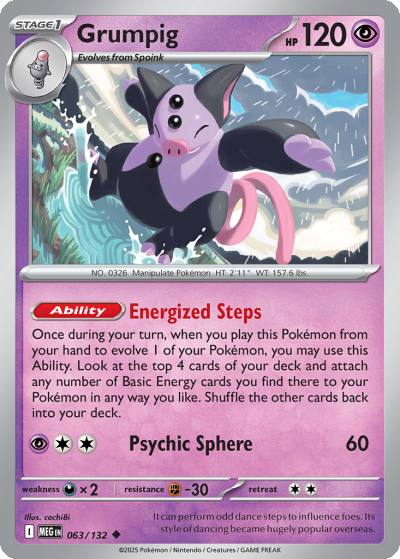 Grumpig 63/132 Mega Evolution Pokemon card