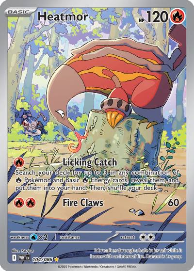 Heatmor 104/86 White Flare Pokemon card