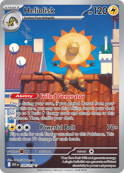 Heliolisk 229/217 Ascended Heroes Pokemon card