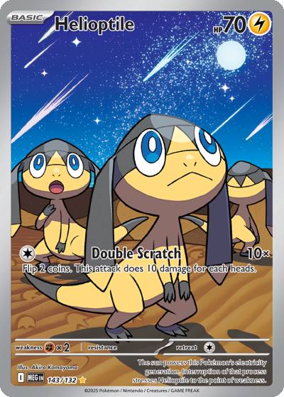 Helioptile 143/132 Mega Evolution Pokemon card