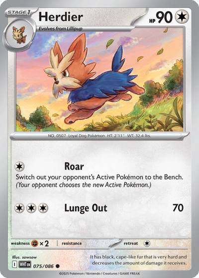 Herdier 75/86 White Flare Pokemon card
