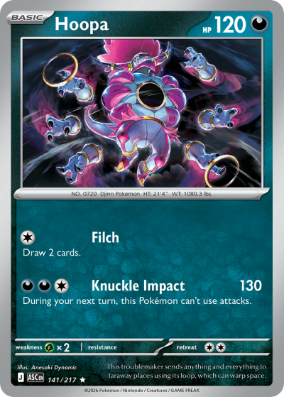 Hoopa 141/217 Ascended Heroes Pokemon card