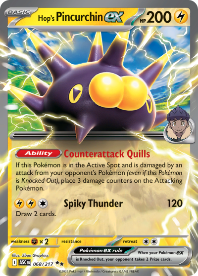 Hop's Pincurchin ex 68/217 Ascended Heroes Pokemon card