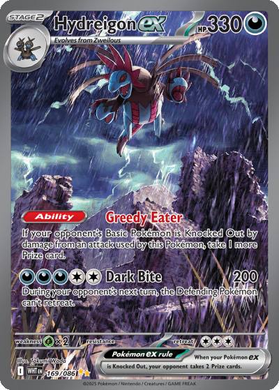 Hydreigon ex 169/86 White Flare Pokemon card