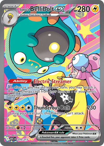 Iono's Bellibolt ex 279/217 Ascended Heroes Pokemon card