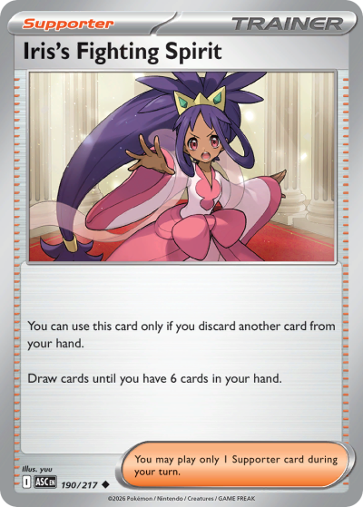 Iris's Fighting Spirit 190/217 Ascended Heroes Pokemon card
