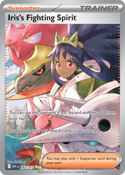 Iris's Fighting Spirit 292/217 Ascended Heroes Pokemon card