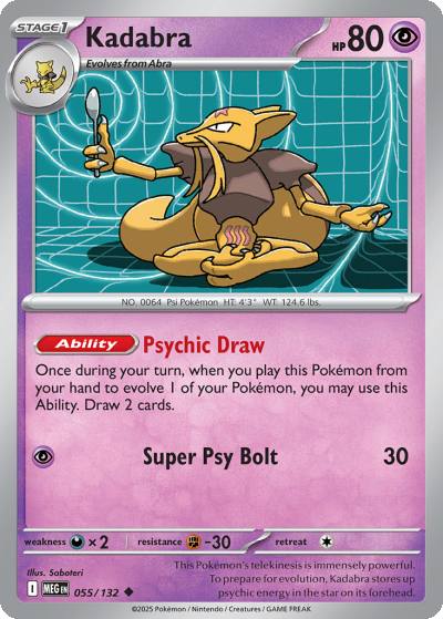 Kadabra 55/132 Mega Evolution Pokemon card