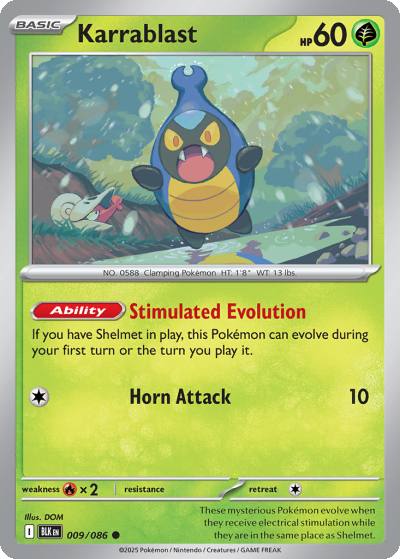 Karrablast 9/86 Black Bolt Pokemon card