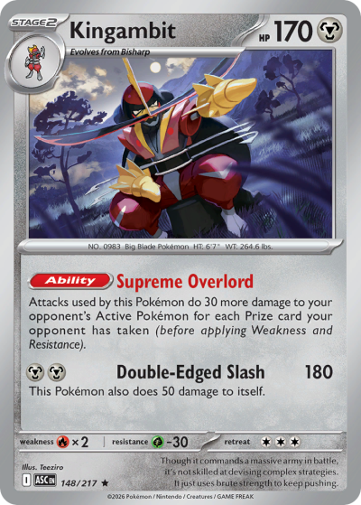 Kingambit 148/217 Ascended Heroes Pokemon card