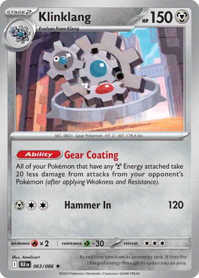Klinklang 63/86 Black Bolt Pokemon card