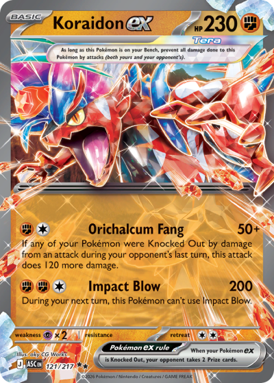 Koraidon ex 121/217 Ascended Heroes Pokemon card