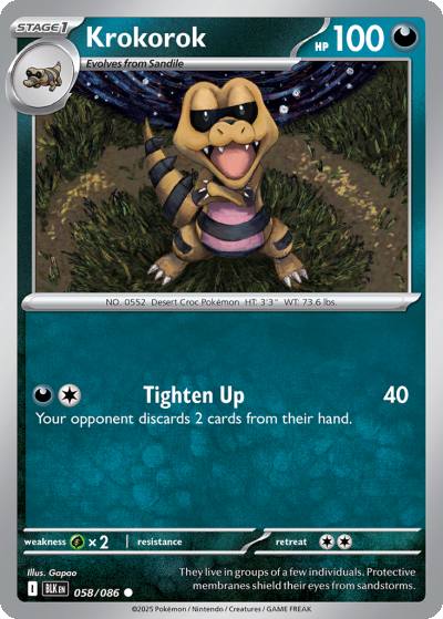 Krokorok 58/86 Black Bolt Pokemon card
