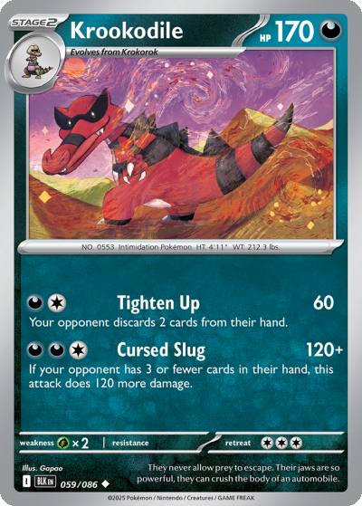 Krookodile 59/86 Black Bolt Pokemon card