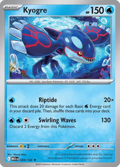 Kyogre 34/132 Mega Evolution Pokemon card