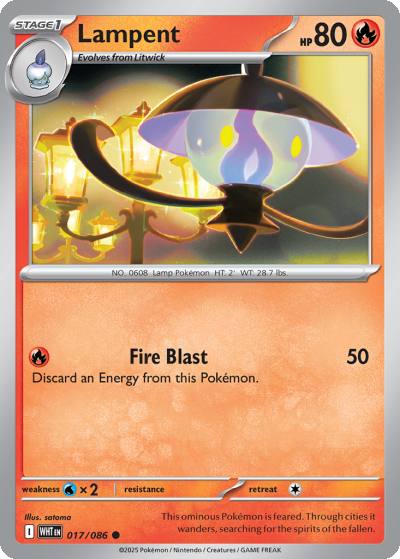 Lampent 17/86 White Flare Pokemon card