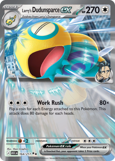 Larry's Dudunsparce ex 164/217 Ascended Heroes Pokemon card