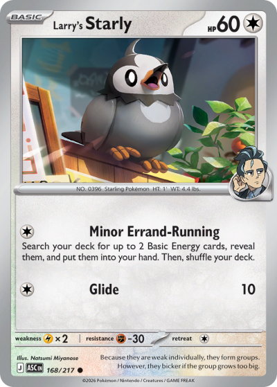 Larry's Starly 168/217 Ascended Heroes Pokemon card