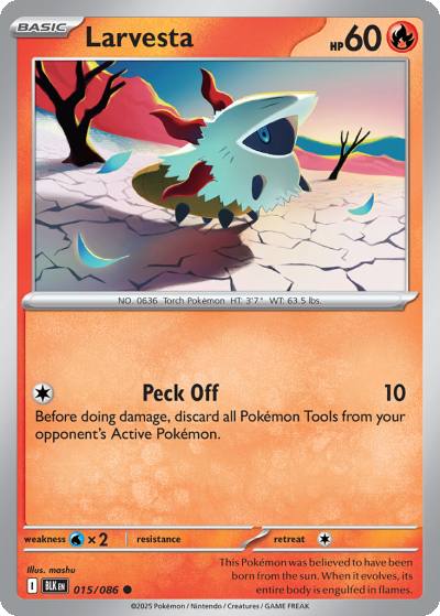 Larvesta 15/86 Black Bolt Pokemon card