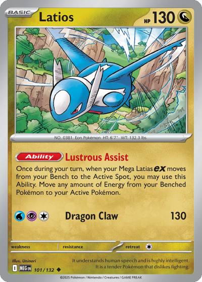 Latios 101/132 Mega Evolution Pokemon card