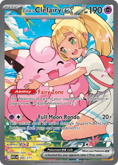 Lillie's Clefairy ex 280/217 Ascended Heroes Pokemon card