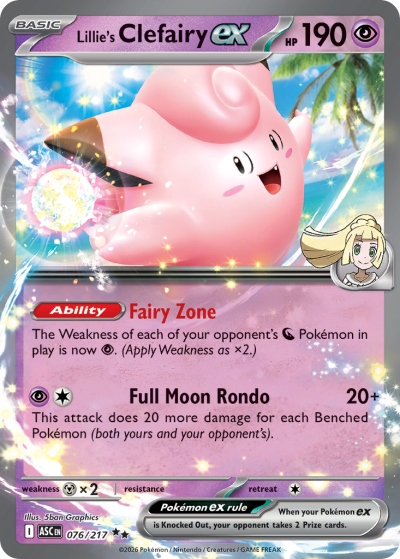 Lillie's Clefairy ex 76/217 Ascended Heroes Pokemon card