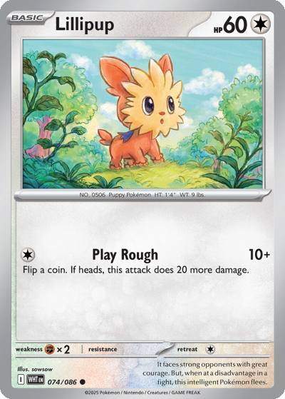 Lillipup 74/86 White Flare Pokemon card
