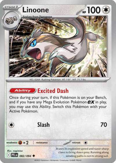 Linoone 82/94 Phantasmal Flames Pokemon card