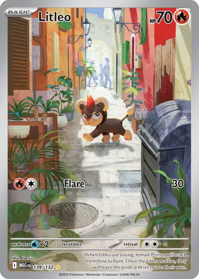 Litleo 139/132 Mega Evolution Pokemon card