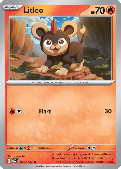 Litleo 23/132 Mega Evolution Pokemon card