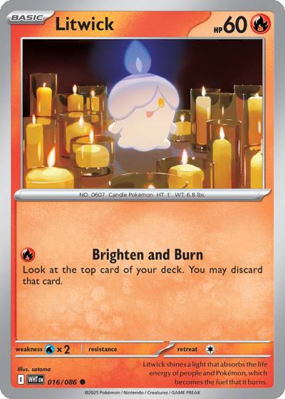 Litwick 16/86 White Flare Pokemon card
