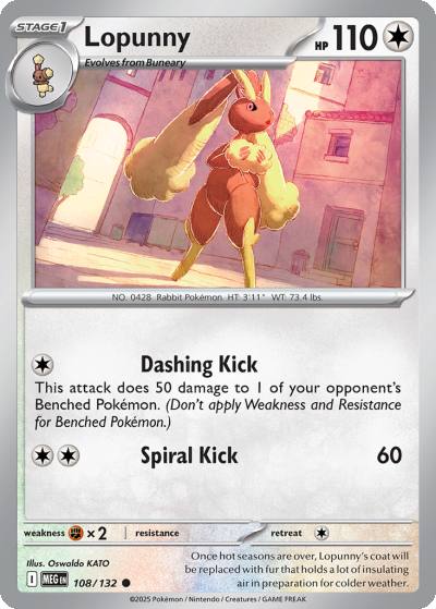 Lopunny 108/132 Mega Evolution Pokemon card