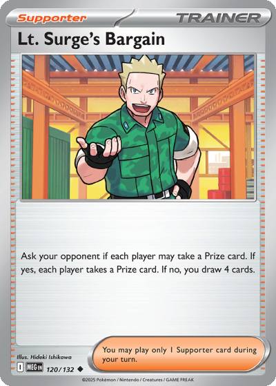 Lt. Surge's Bargain 120/132 Mega Evolution Pokemon card