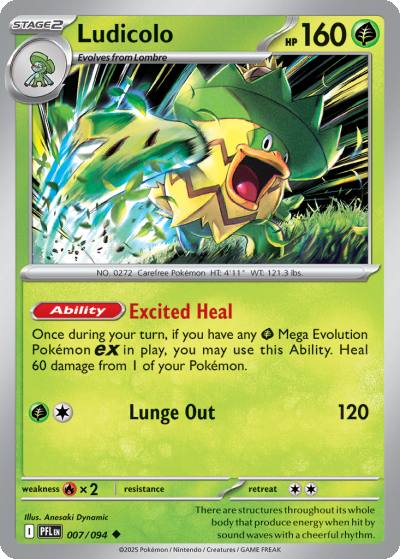 Ludicolo 7/94 Phantasmal Flames Pokemon card