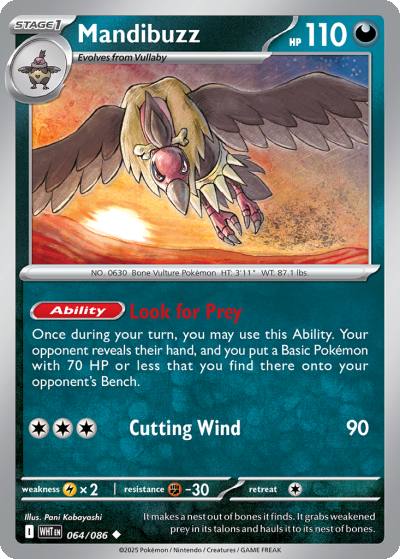 Mandibuzz 64/86 White Flare Pokemon card