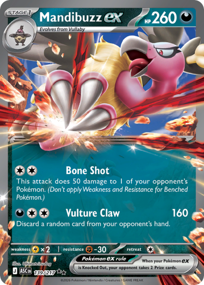 Mandibuzz ex 139/217 Ascended Heroes Pokemon card