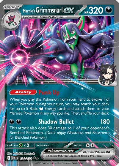 Marnie's Grimmsnarl ex 136/182 Destined Rivals Pokemon card
