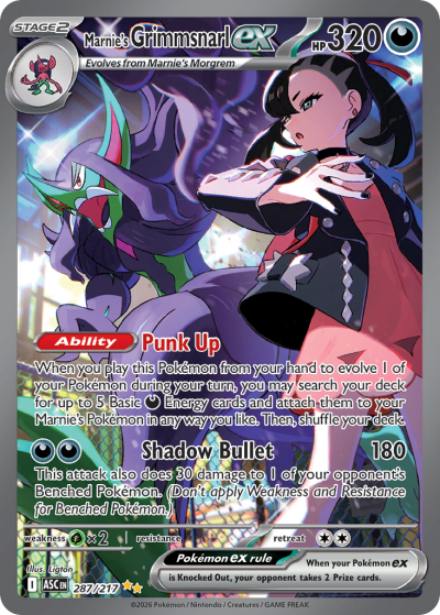 Marnie's Grimmsnarl ex 287/217 Ascended Heroes Pokemon card