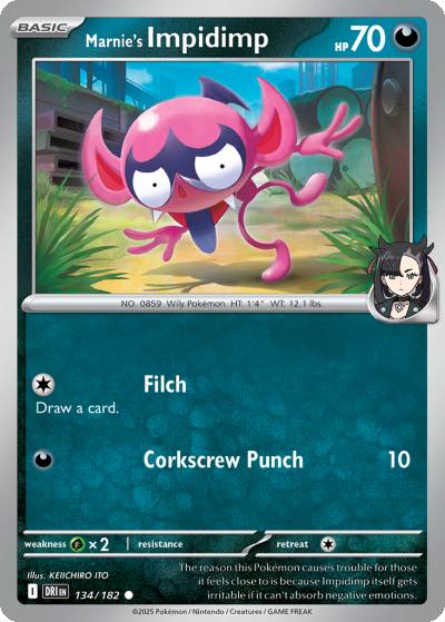 Marnie's Impidimp 134/182 Destined Rivals Pokemon card