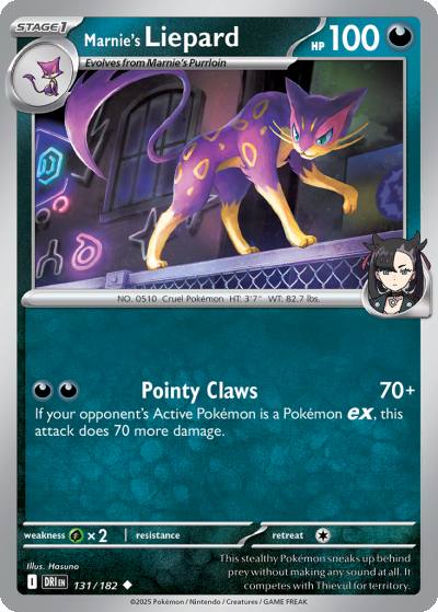 Marnie's Liepard 131/182 Destined Rivals Pokemon card