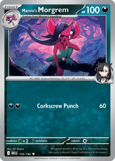 Marnie's Morgrem 135/182 Destined Rivals Pokemon card