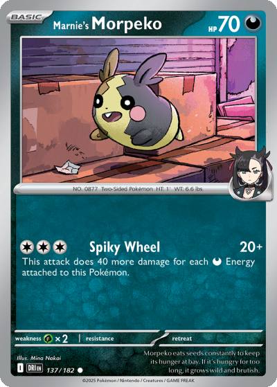 Marnie's Morpeko 137/182 Destined Rivals Pokemon card