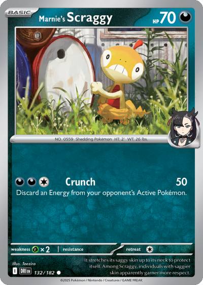 Marnie's Scraggy 132/182 Destined Rivals Pokemon card