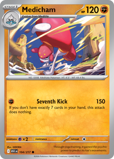 Medicham 104/217 Ascended Heroes Pokemon card