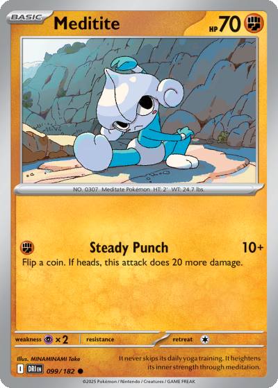 Meditite 99/182 Destined Rivals Pokemon card