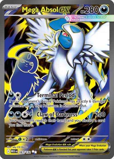 Mega Absol ex 161/132 Mega Evolution Pokemon card
