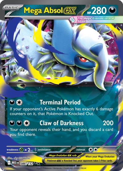 Mega Absol ex 86/132 Mega Evolution Pokemon card